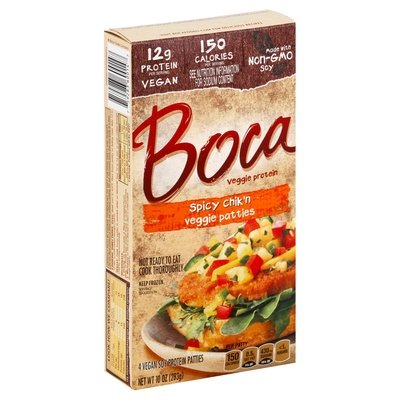 Boca Burger Organic/Natural Chicken Patty Spicy 12/4/2.5 Oz [UNFI #74174]