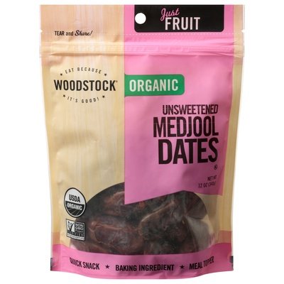 Woodstock Dates,Medjool,Unsweetened 8/12 Oz [UNFI #30583]