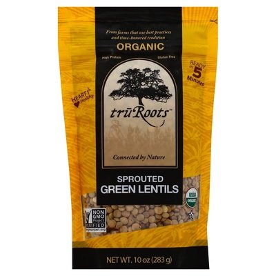 Truroots Green Lentils Sprouted 6/10 Oz [UNFI #29581]
