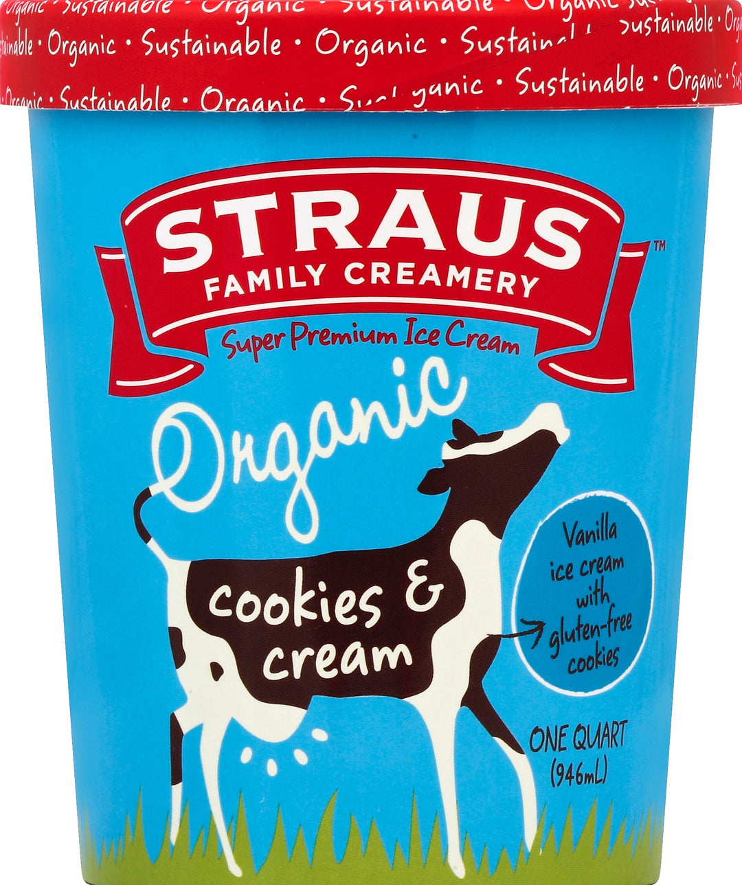 Straus Family Creamery Cookies & Cream Og2 6/1 QT [UNFI #74364]