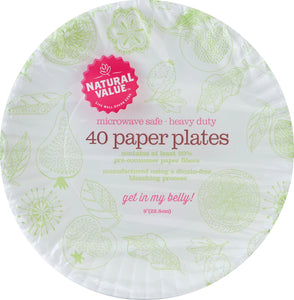 Natural Value Paper Plates 9 Inch 24/40 Ct [UNFI #60351] T