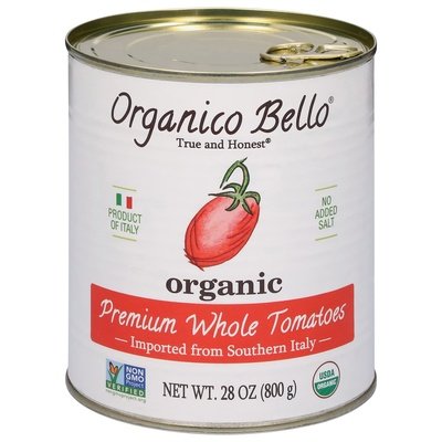 Organico Bello Canned Italian Whole Tomatoes 12/28 Oz [UNFI #20649]