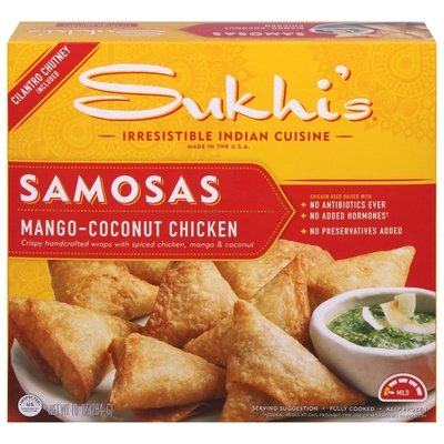 Sukhis Chicken Samosas W/Chutney 6/10 Oz [UNFI #70565]