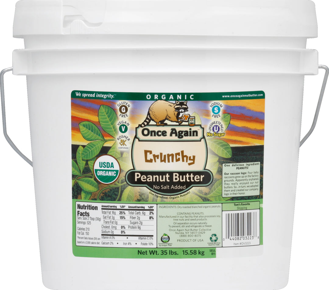 Once Again Peanut Butter,Crunchy,No Salt 35 Lb [UNFI #21085]