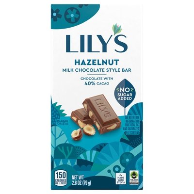 Lilys Chocolate Bar 40% Hazelnut 12/2.8 Oz [UNFI #89939]
