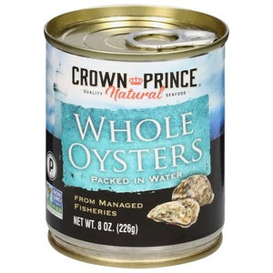Crown Prince Oysters Whole Boiled 12/8 Oz [UNFI #24023]
