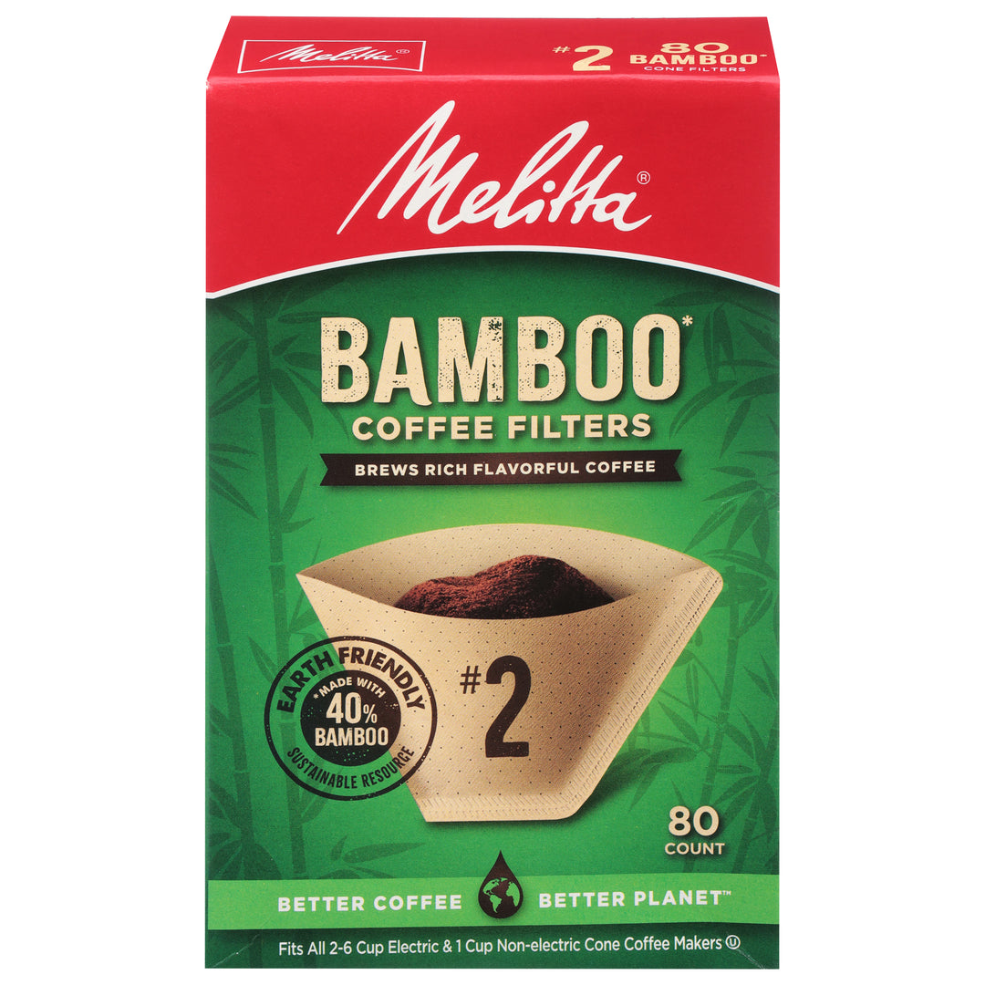 Melitta Bamboo Cone Filter Brown #2 80 Ct [UNFI #60165] T