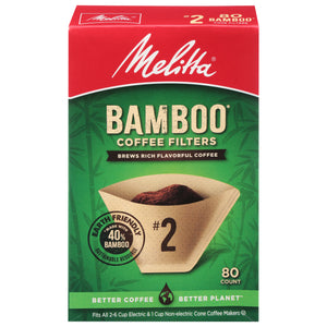 Melitta Bamboo Cone Filter Brown #2 80 Ct [UNFI #60165] T