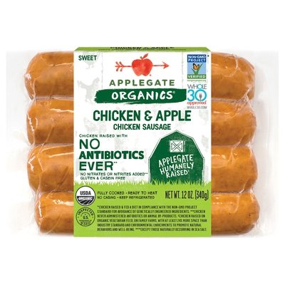 Applegate Farms Chicken/Apple Chicken Sausage 12/12 Oz [UNFI #01878]