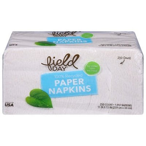 Field Day Ppr Napkn,White,100% Recyc,250Ct 12/1 Pk [UNFI #64679] T