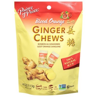 Prince Of Peace Blood Orange Ginger Chews 4 Oz [UNFI #83466]
