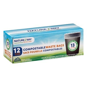 Naturezway Compostable Waste Bags 13 Gal 12/12 Ct [UNFI #60608] T