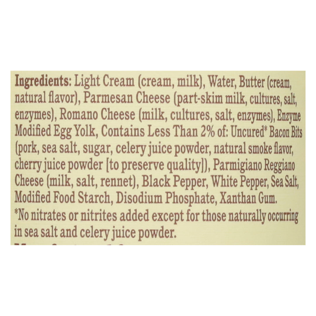 Raos Bacon Alfredo Sauce 6/15 Oz [UNFI #83829]