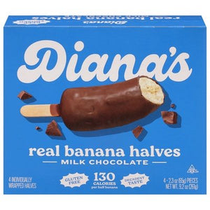 Dianas Bananas Milk Chocolate Banana Halves 12/9.2 Oz [UNFI #03799]