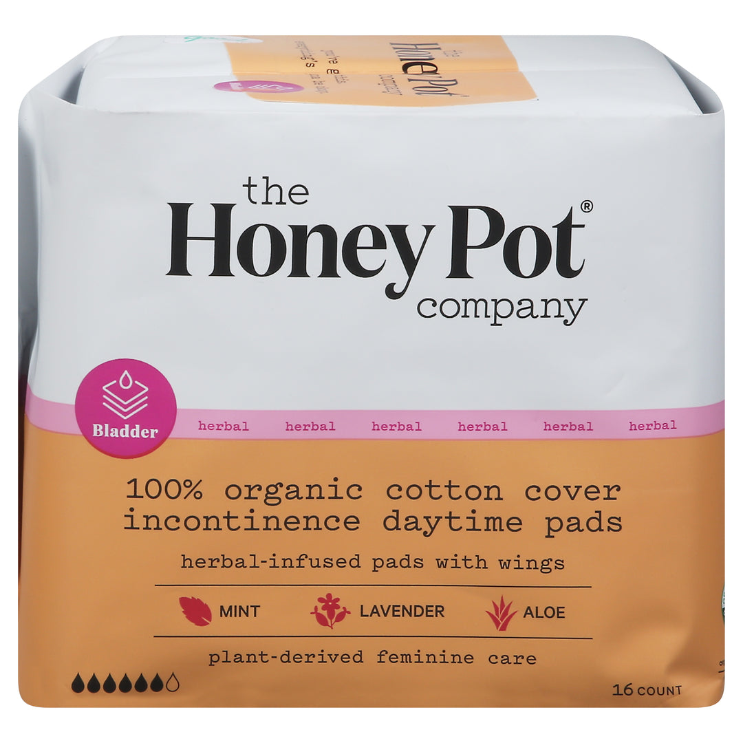The Honey Pot Incontinence Daytime Pad 16 Ct [UNFI #44121] T