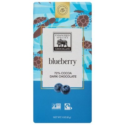 Endangered Species Chocolate Sea Turtle Dark W/Blueberries 12/3 Oz [UNFI #30512]