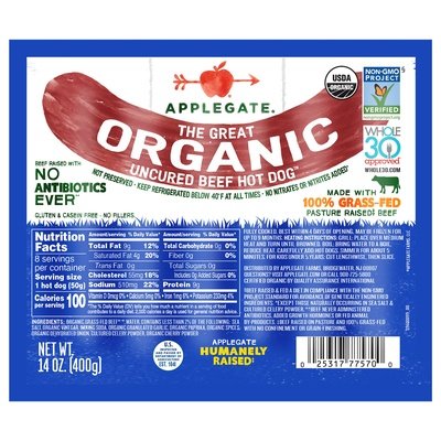 Applegate Farms Hot Dogs Great Uncured 12/14 Oz [UNFI #17155]