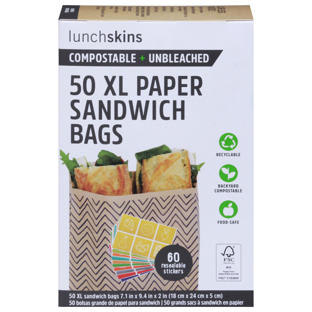 Lunchskins Paper Bags,Quart,Cheveron 12/50 Ct [UNFI #03440] T