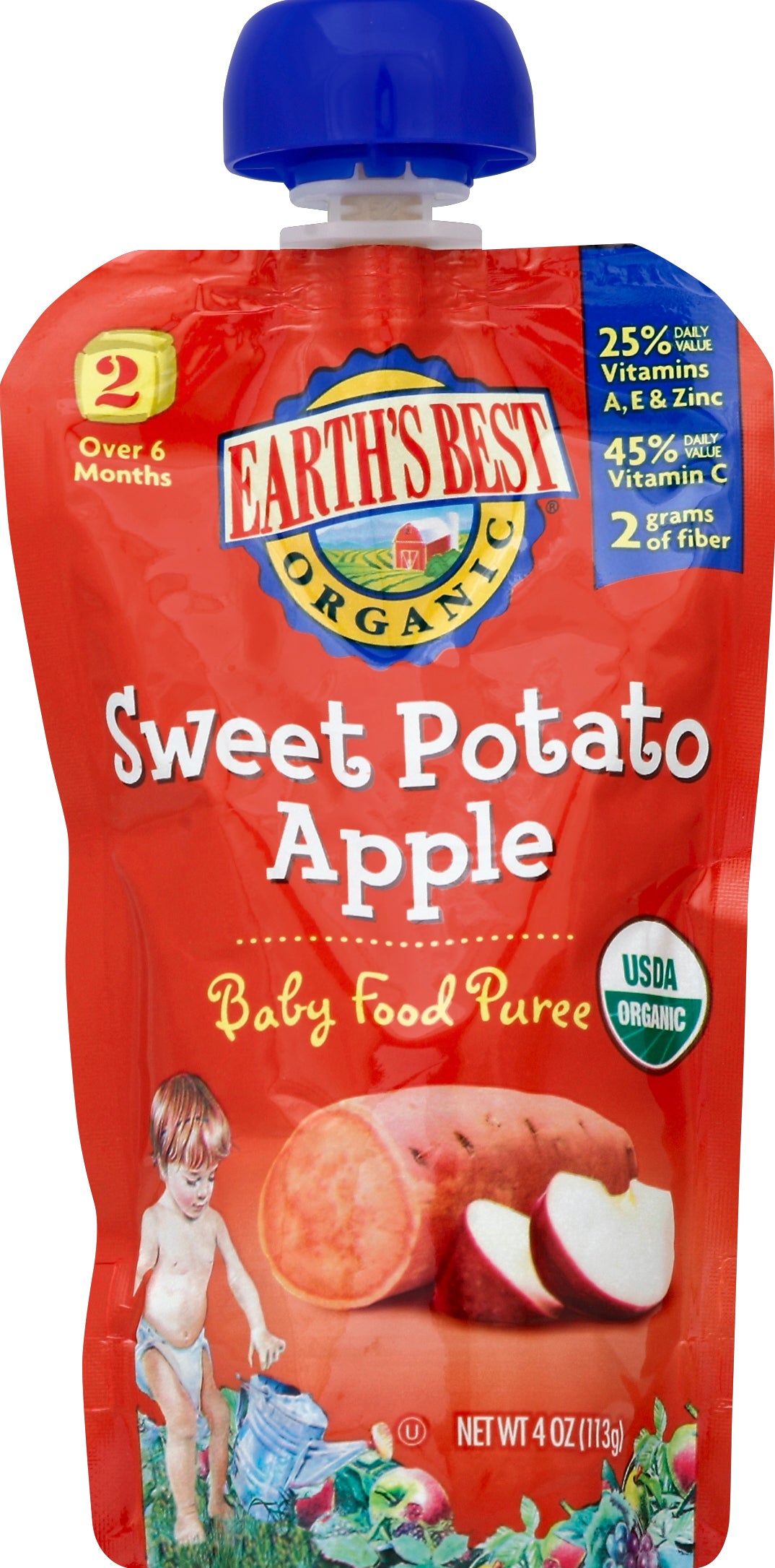 Earths Best Apple And Sweet Potato Puree 12/3.5 Oz [UNFI #38828]