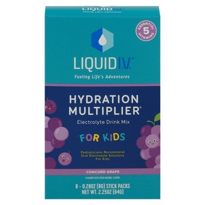 Liquid I.V. Kids Grape Drink Mix 8 Ct [UNFI #33986]