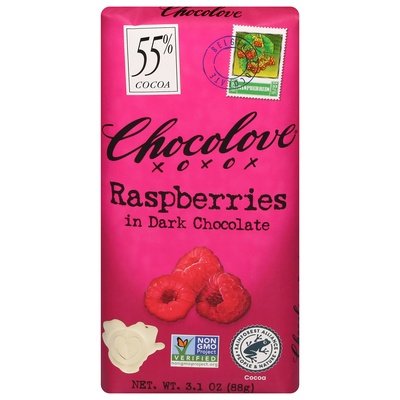 Chocolove Dark With Raspberries 12/3.1 Oz [UNFI #30529]