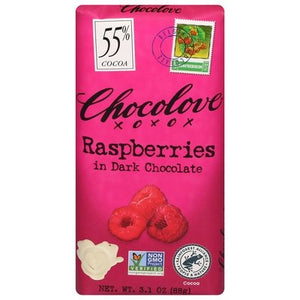 Chocolove Dark With Raspberries 12/3.1 Oz [UNFI #30529]