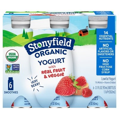 Stonyfield Organic Very Berry Kids Smoothie 4/6/3.1 Oz [UNFI #18180]