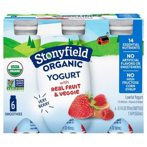 Stonyfield Organic Very Berry Kids Smoothie 4/6/3.1 Oz [UNFI #18180]