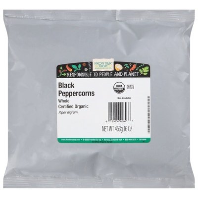 Frontier Nat Prod Co-op Peppercorn Black Whole 1 Lb [UNFI #28346]