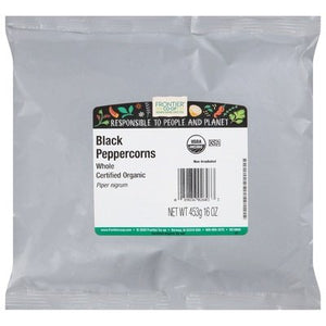 Frontier Nat Prod Co-op Peppercorn Black Whole 1 Lb [UNFI #28346]