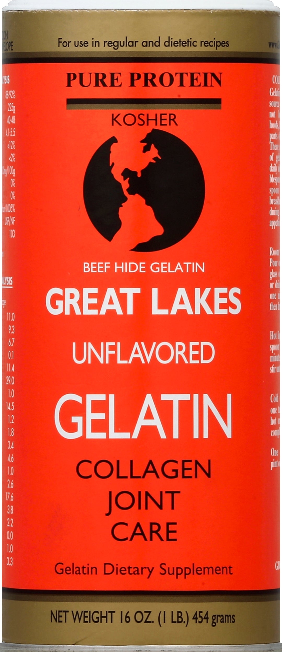 Great Lakes Wellness Culinary Gelatin Unflavored 16 Oz [UNFI #80936]