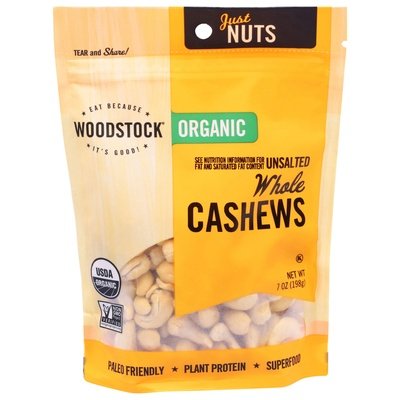 Woodstock Cashews Lrg Whl 8/7 Oz [UNFI #30582]