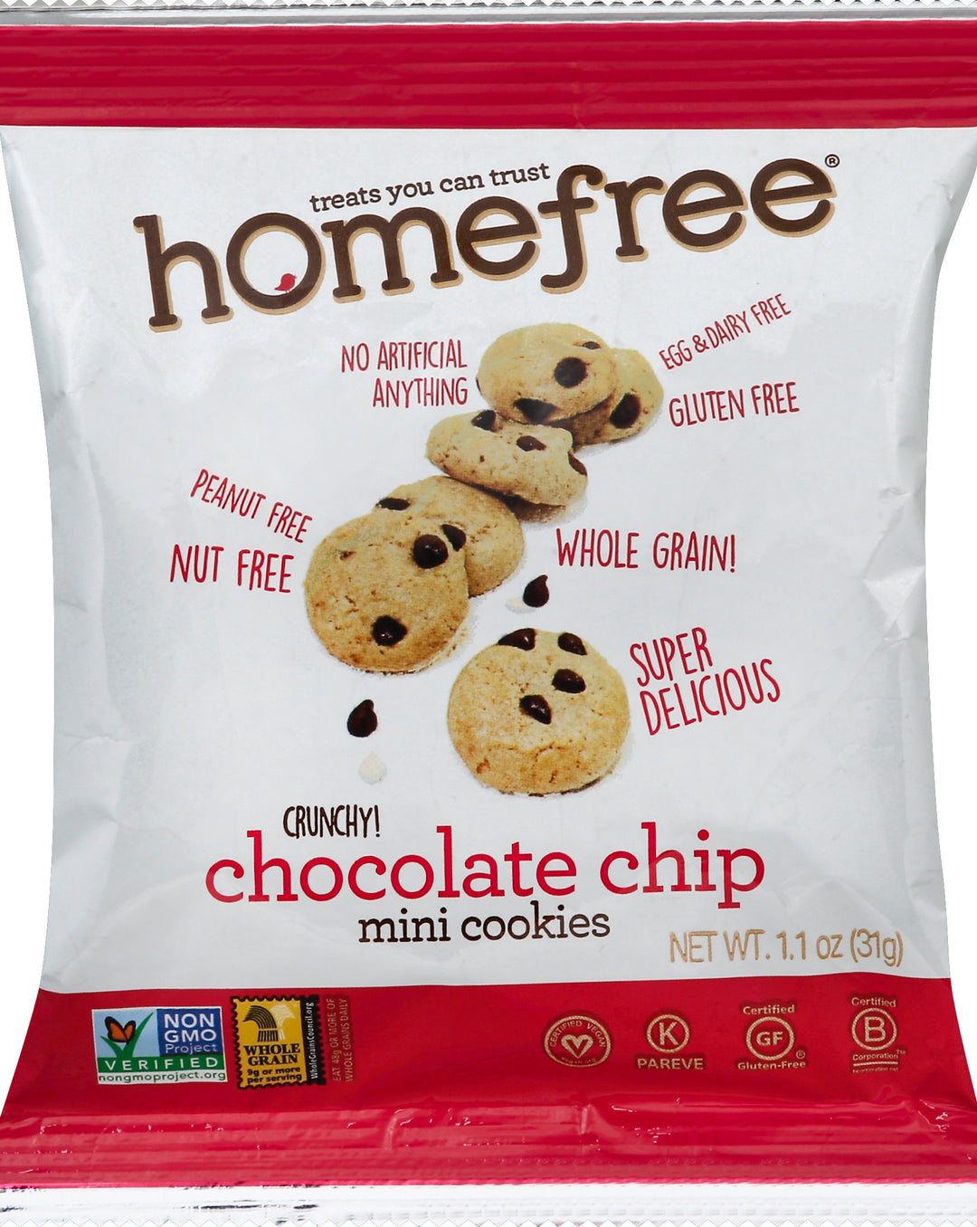 Home Free Mini Chocolate Chip Cookies 10/1.1 Oz [UNFI #57297]