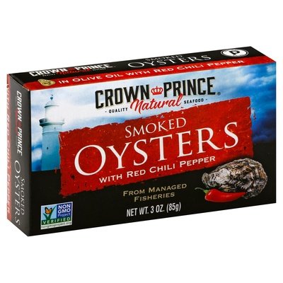 Crown Prince Oysters Smoked W/Chili Peppers 18/3 Oz [UNFI #21903]