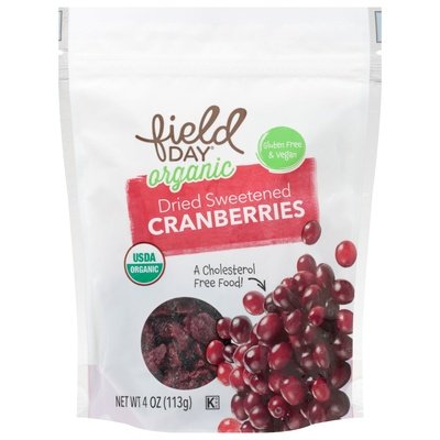 Field Day Dried Sweetened Cranberries 12/4 Oz [UNFI #71399]