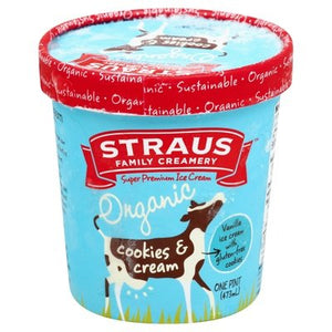 Straus Family Creamery Cookies & Cream 8/16 Oz [UNFI #74059]