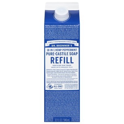 Dr. Bronners Peppermint Refill 32 Oz [UNFI #06579] T