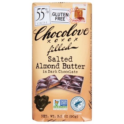 Chocolove Salted Alm Butter Dk Choc 55% 10/3.2 Oz [UNFI #04531]