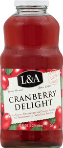 L & A Juice Cranberry Delight 6/32 Oz [UNFI #59573]