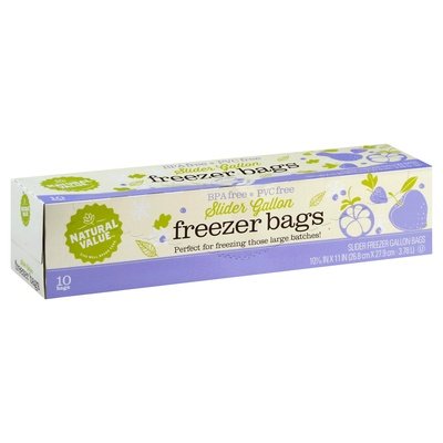 Natural Value Freezer Bags Slider Gal 12/10 Ct [UNFI #60081] T