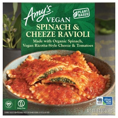Amys Vegan Spinach Ravioli Bowl 12/8.4 Oz [UNFI #10497]
