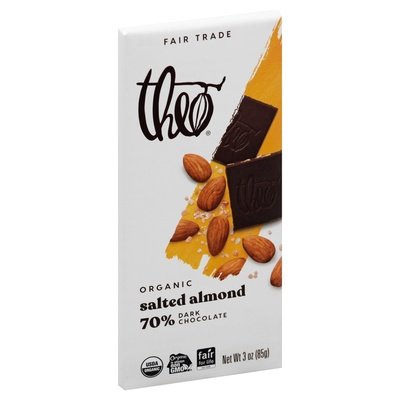 Theo Chocolate Dark Choc W/Salted Almonds 12/3 Oz [UNFI #04655]
