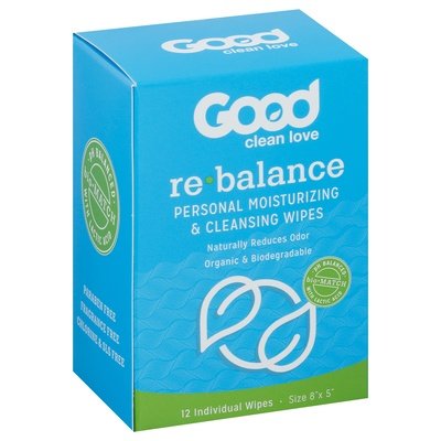Good Clean Love Wipes/Rebalance 12 Ct [UNFI #30674] T