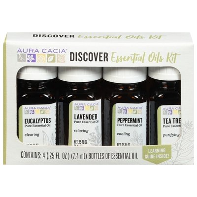 Aura Cacia Essential Oil Discovery Kit 1/4/.25 Oz [UNFI #05072] T