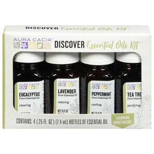 Aura Cacia Essential Oil Discovery Kit 1/4/.25 Oz [UNFI #05072] T