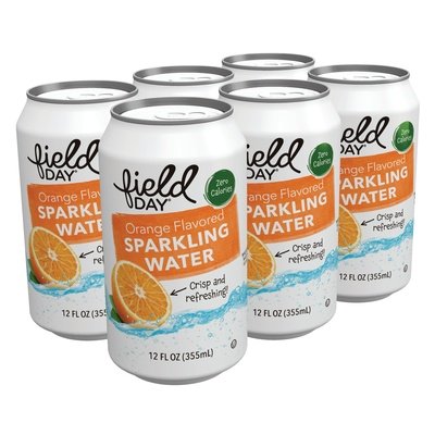 Field Day Sparkling Water Orange 4/6/12 Oz [UNFI #16920] T