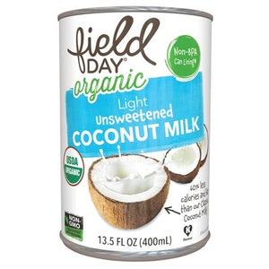 Field Day Light Unsweetened Coconut Milk 12/13.5 Oz [UNFI #64586]