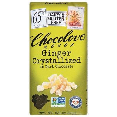 Chocolove Dark With Crystallized Ginger 12/3.2 Oz [UNFI #30400]