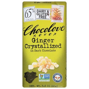 Chocolove Dark With Crystallized Ginger 12/3.2 Oz [UNFI #30400]