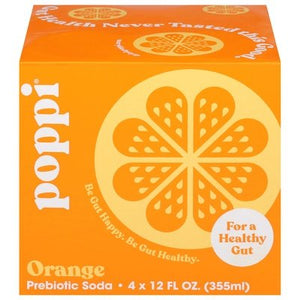 Poppi Orange 4Pk 6/4/12 Oz [UNFI #15377] T